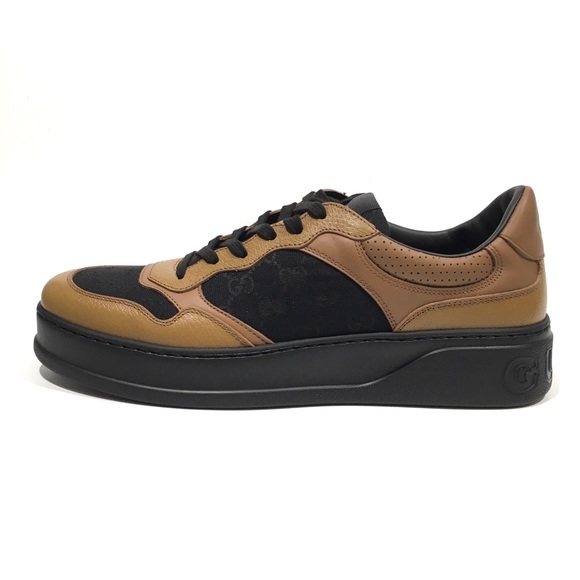 GUCCI GG SUPREME RETRO SNEAKERS -BLACK CANVAS / BROWN LEATHER -MEN’S US 12 -NEW - Picture 5 of 8